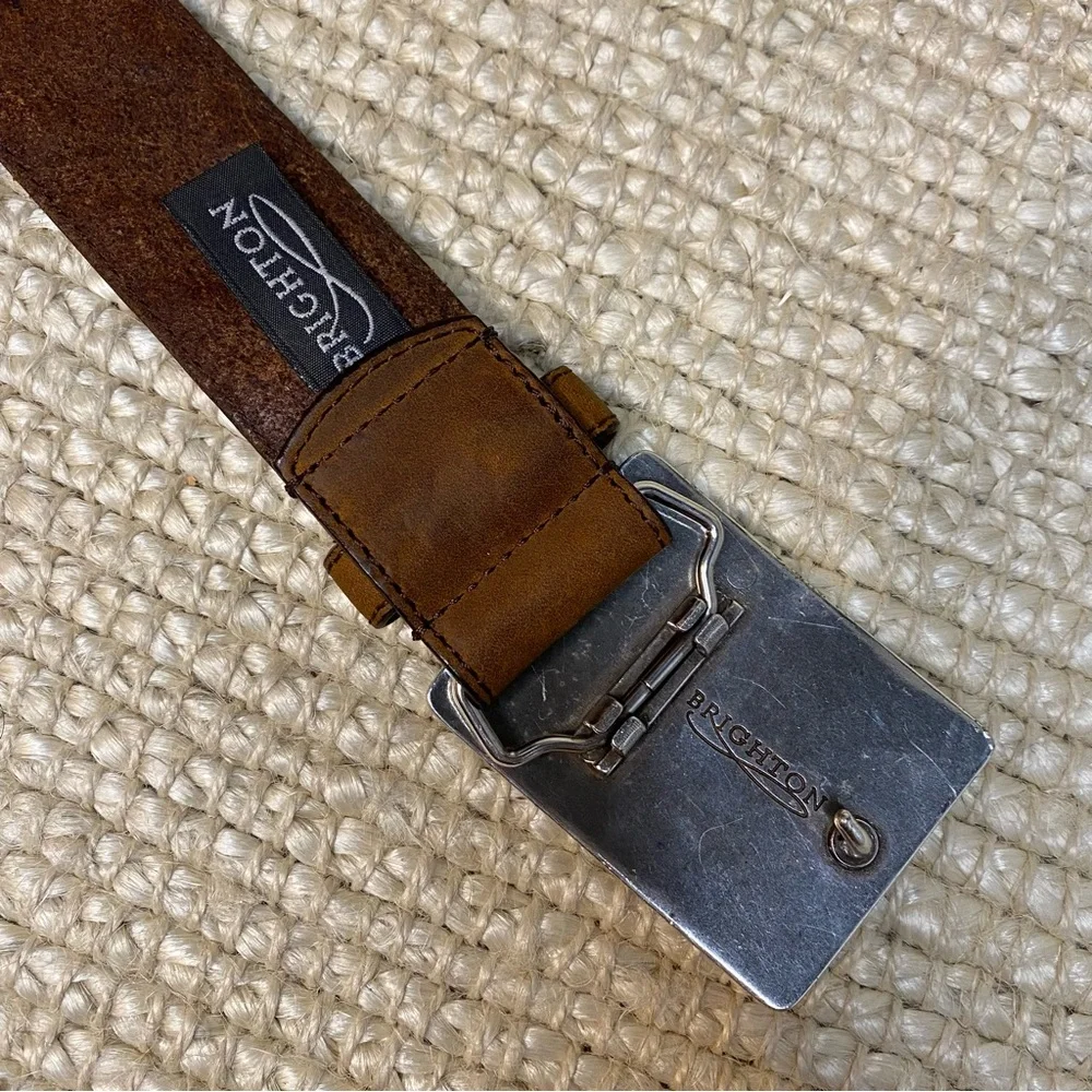 Brighton leather belt with metal buckle size 34